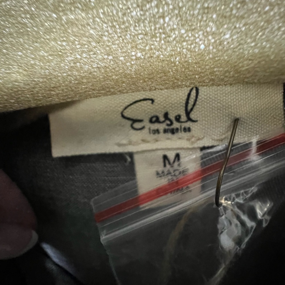 Easel Women's Black Frayed Button Down Dress - Picture 3 of 5